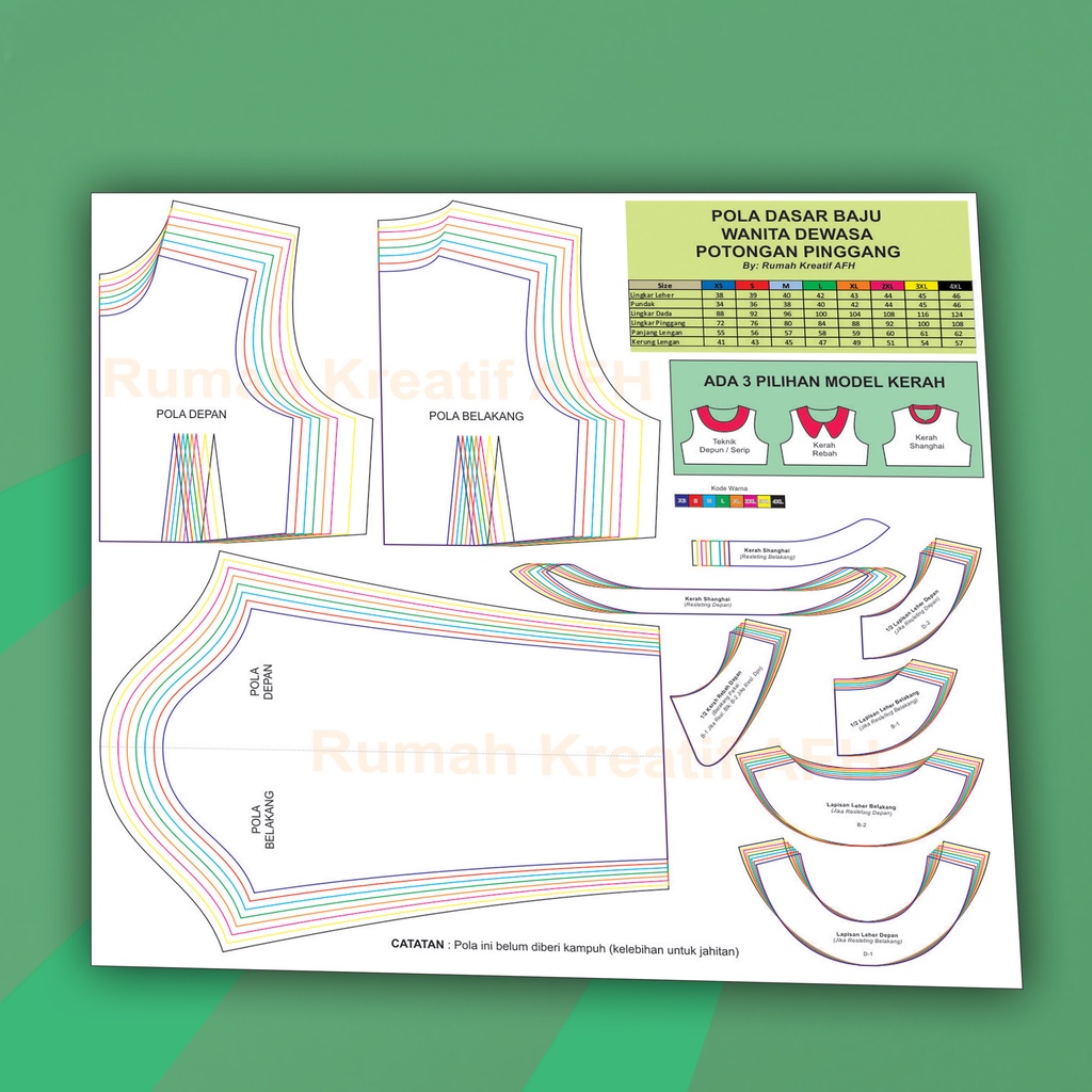 Basic tracing pattern for adult women's clothing, waist cut | Basic ...