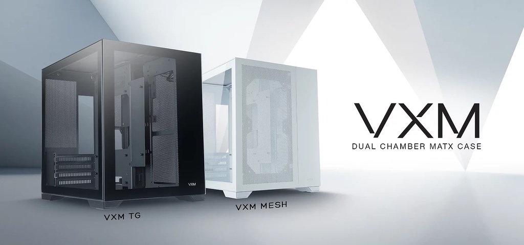 Tecware VXM TG or MESH Dual Chamber MATX Case [2 Color Options ...