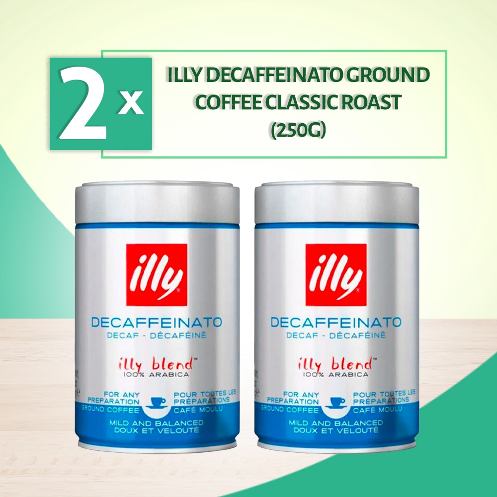 [Bundle of 2] illy Decaffeinato Ground Coffee Decaf 250g [Expiry Oct