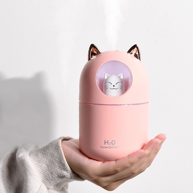 Cute Cat Air Humidifier USB Aroma Diffuser 300ML Mist Maker Freshener ...