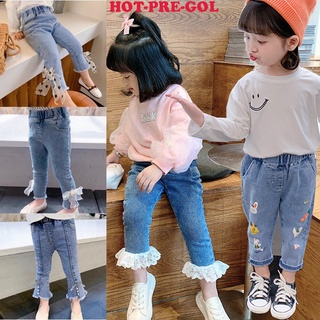 Baby Girls Jeans 3D Cartoon Kids Jeans Spring Autumn Lovely Cat