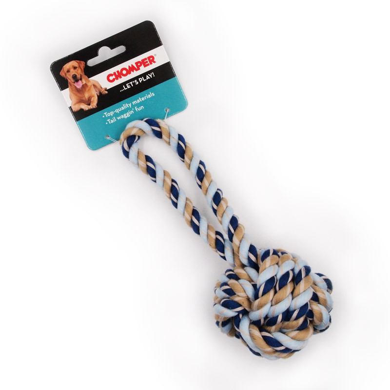 CHOMPER Hampton Rope Ball Tug (Blue) | Shopee Singapore