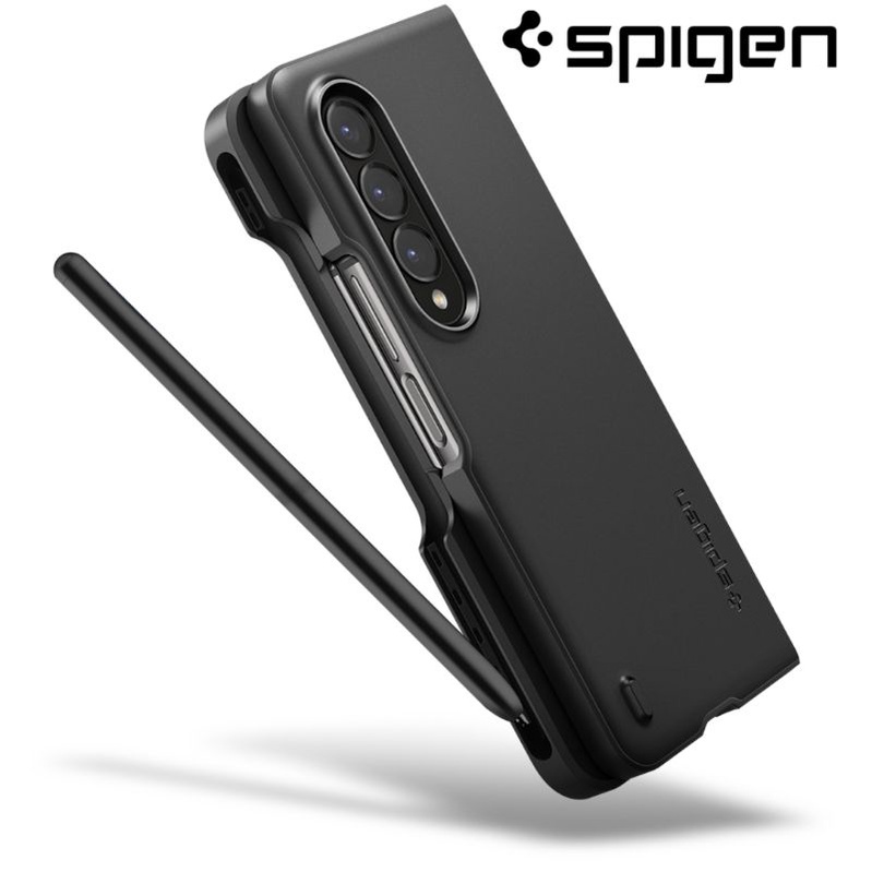 SPIGEN Galaxy Z Fold 4 Case Thin Fit P with S pen storage holder slot fold4 black Galaxy Z Fold