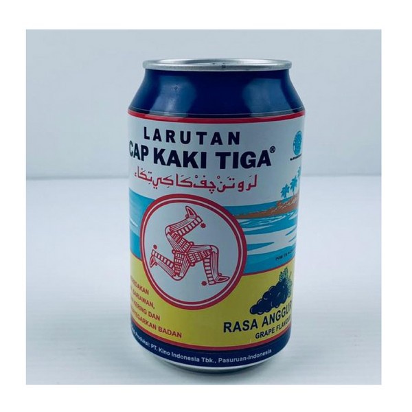 LARUTAN PENYEGAR CAP KAKI TIGA KALENG RASA ANGGUR 320 ml / Panas Dalam Radang Tenggorokan / Sariawan - Gambar 2