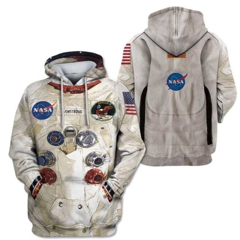 New Neil Alden Armstrong Women Man Streetwear Hoodies Tops 3D Astronaut Space Suit Pullover Sweatshirt Terror Pocket Outwear Warm Hoodies Shopee Singapore