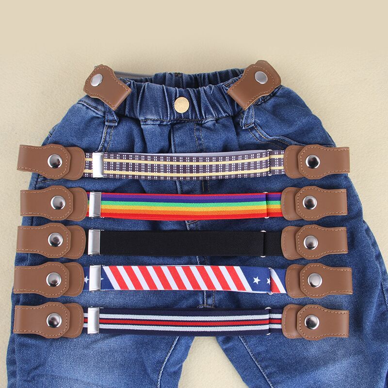 Children s elastic lazy belts baby snap buttons boys and girls kindergarten children s belts Shopee Singapore