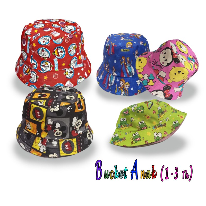 Children's Bucket Hats with Character Patterns for Kindergarten-Primary ...