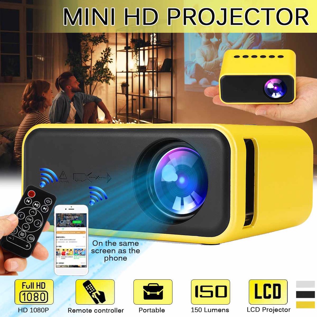 Mini Portable Projector , Phone Projector, LCD Video Projector, 1080P Home Theater Projectors