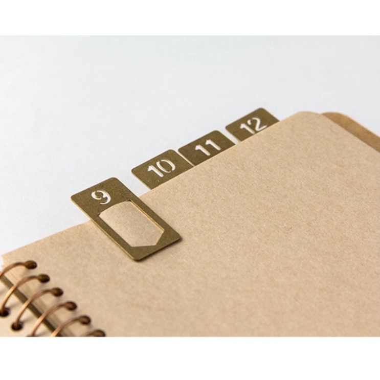 TRAVELER'S notebook Brass Clip Number, Label Plate, Index Clip, Paper ...
