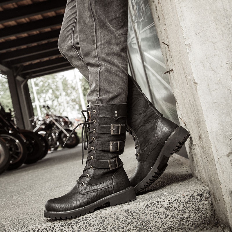 Mens hot sale boots biker