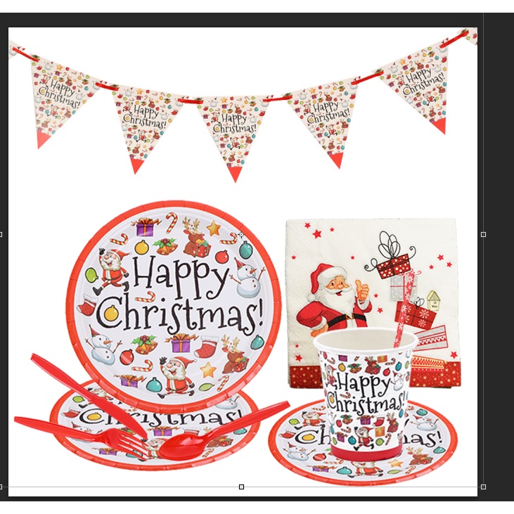 2024 Christmas Theme Disposable Tableware 7 9 Plate Paper Cup Paper   8923df5ecc665481a1174b8aa54ec4aa