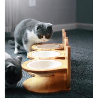 Cat Elevated Bowls, Raised Cat Small Dog Bowl Cat Feeder with Bamboo Stand  Ceramic Food Feeding Cats Puppy - China Bowl Pets and Pet Bowls for Cats  and Dogs price