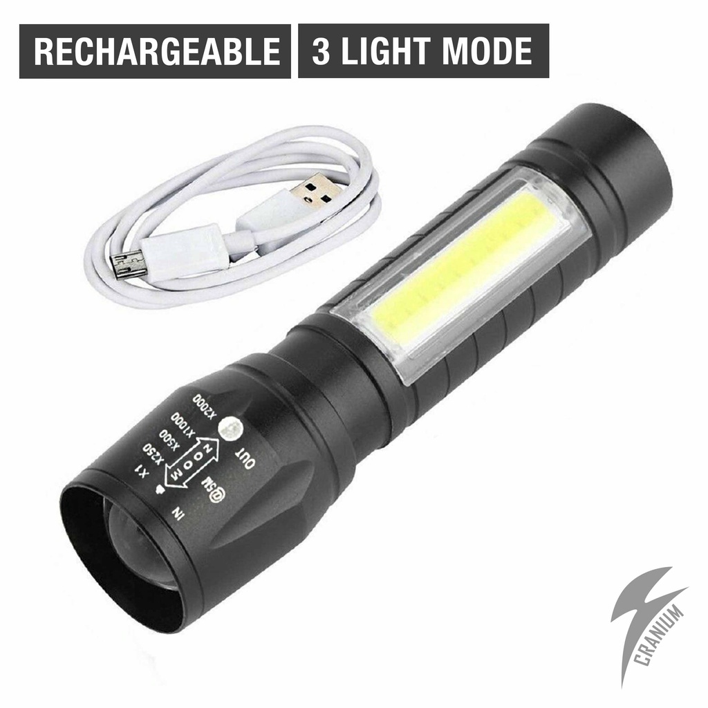 [SHIP FROM SG] 3 Mode Rechargeable LED Torchlight Flashlight | Shopee ...