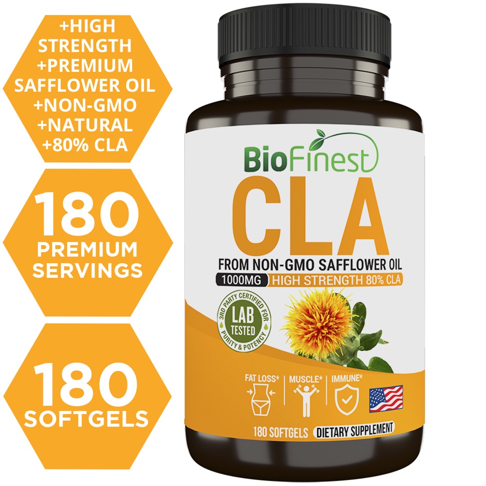 Biofinest CLA 1000mg Supplement 800mg Fat Burner Slimming Weight Loss Muscle Energy Diet (180