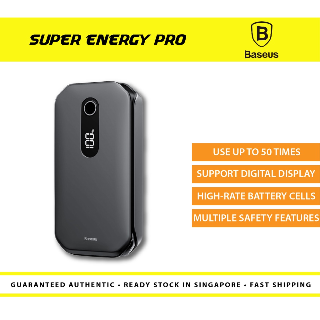 BASEUS SUPER ENERGY PRO PORTABLE CAR JUMP STARTER 12000MAH 1000A ...