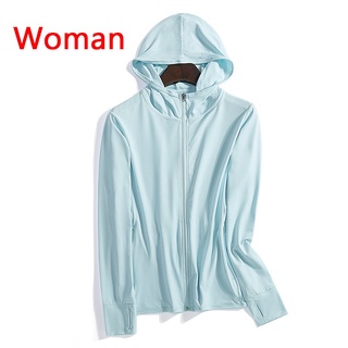 UPF 50+ UV Sun Protection Clothing Women Men Zip Up Hoodie Long