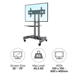 TV Stand, TV Mobile Cart with Wheels, NB North Bayou AVA1500-60-1P for ...