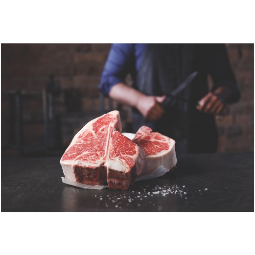 1kg Chilled Wagyu/Black Angus TBone Steak Marbling 45 (Limited unit