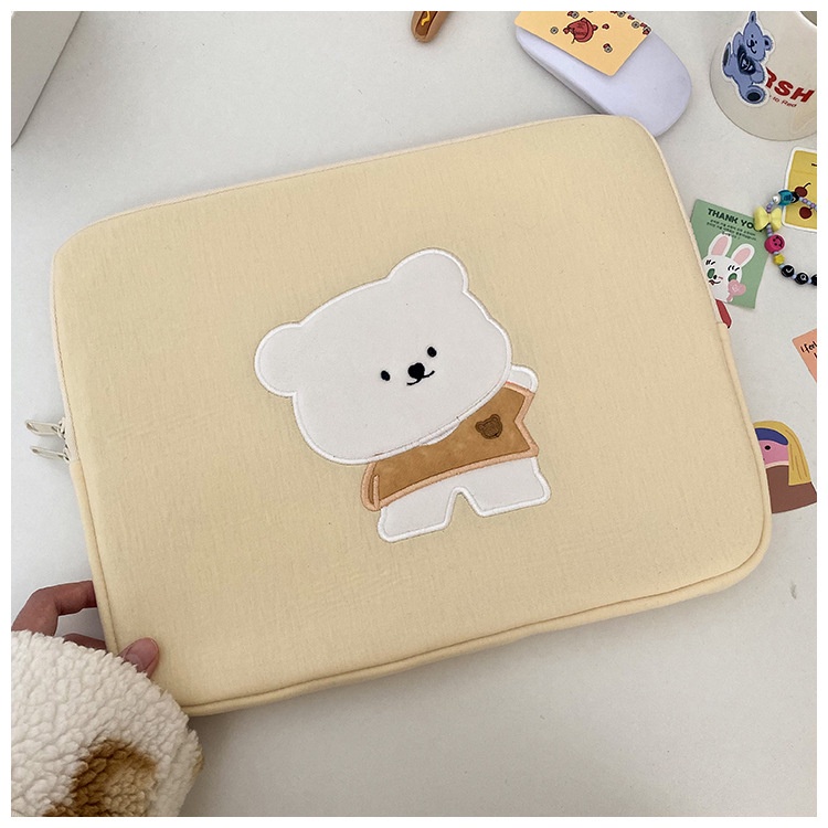 Cute Cartoon Soft Laptop Bag with Velvet Lining for 13 13.3 14 15.4 15.6 inch MacBook Huawei MateBook ASUS Dell Notebook Korean Style Laptop Case Cover Shopee Singapore