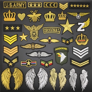 Military Tactical Army Patches For Clothing Iron on Badges Airforce  Appliques Stickers for Jacket Embroidery Armbands Stripes