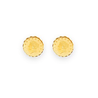 Top Cash Jewellery 916 Gold Coin Earrings [0687]