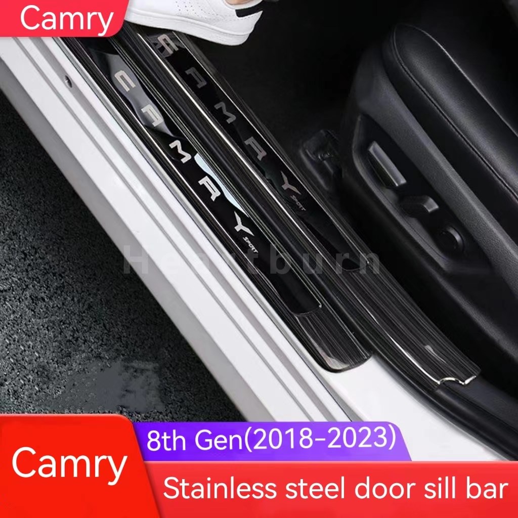 Toyota 8th Gen Camry 2018-2022 Stainless Steel Door Sill Plate Step ...