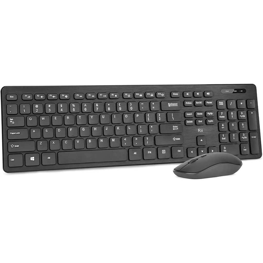 Wireless Keyboard and Mouse Combo Rii Standard Office PC Keyboard and