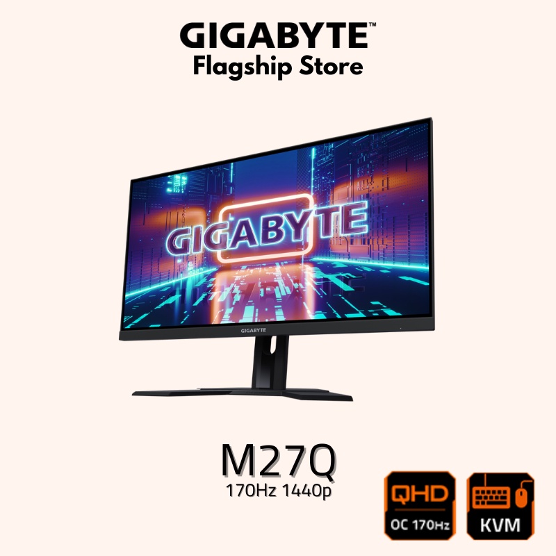 GIGABYTE M27Q KVM 27" 1440p 165Hz (170Hz OC) QHD IPS Gaming Monitor