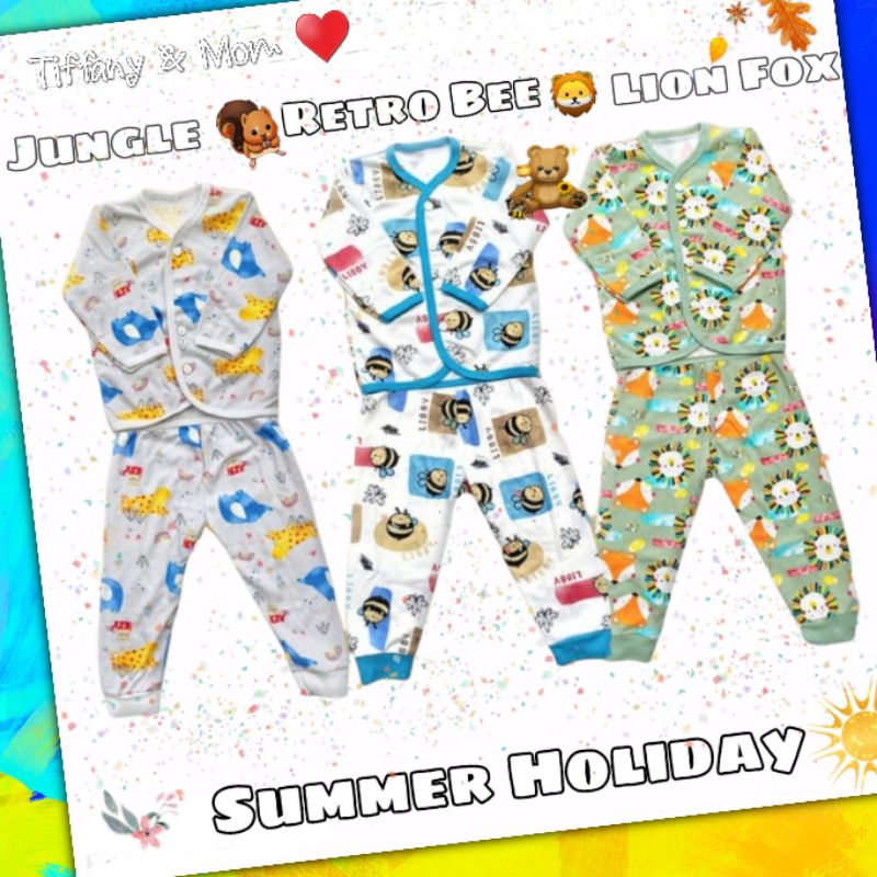 SG Seller | 0-12M | Libby Fluffy Cotton PJ Set Front Button Print ...