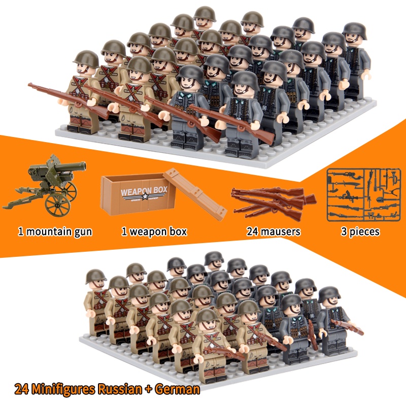 24pcs ww2 british soldiers minifigures compatible lego ww2 soldiers sale