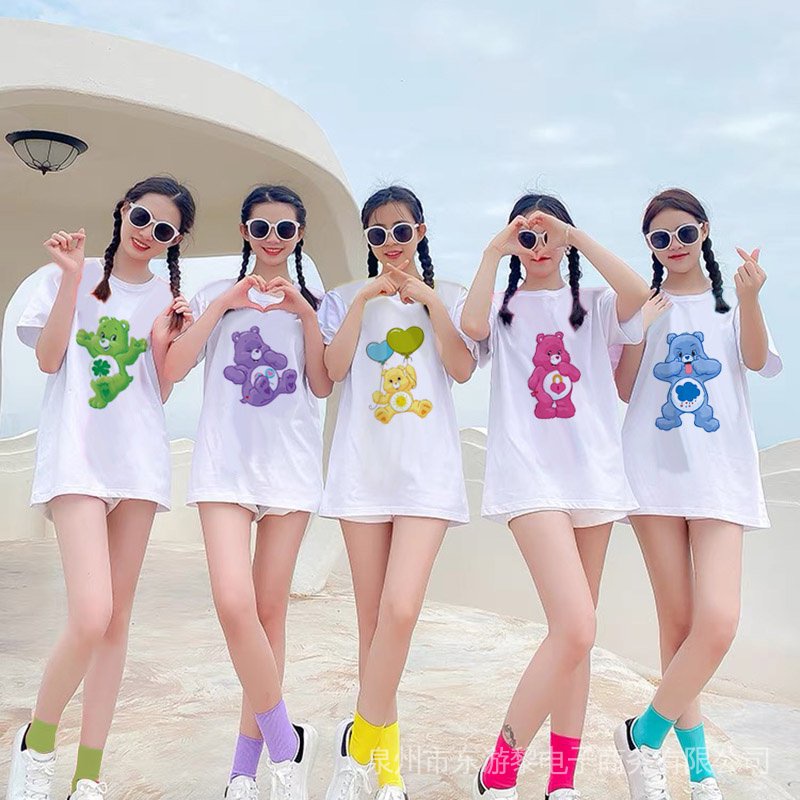 Care Bears Print Cute Women Short Sleeve T-shirts Cartoon Ladies ...