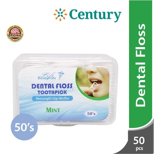 Liferesources Dental Floss Toothpick Mint 50's / Pembersih Gigi
