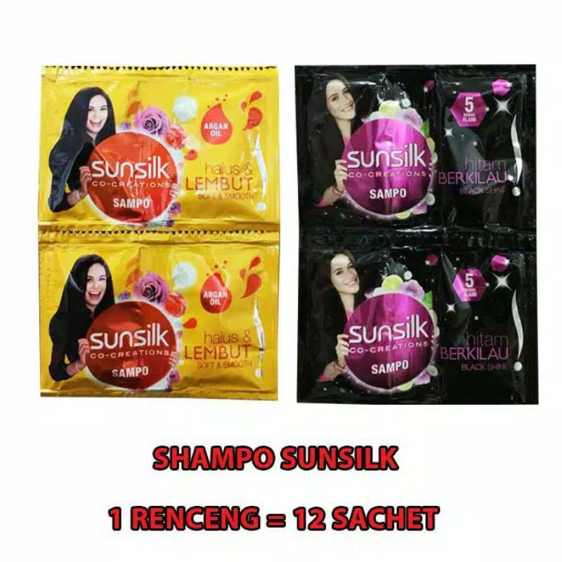 Sunsilk Renceng Shampoo Contents 12 Sachets Shopee Singapore