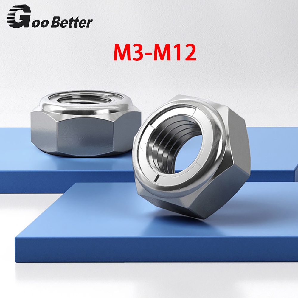 SelfLocking Nuts M3 M4 M5 M6 M8 M10 M12 M14 M16 M18 M20 Metal Lock Nut A2 Stainless Steel