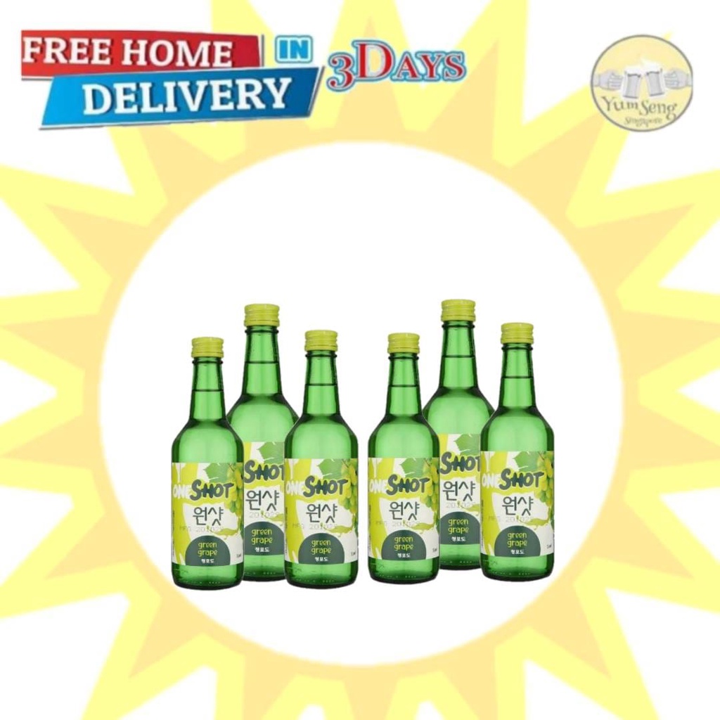 ONESHOT Green Grape Soju (6 bottles x 360ml) Shopee Singapore