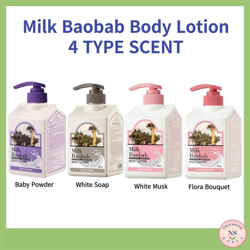 MILK BAOBAB Milk Baobab Body Lotion 4 Type Scent From Korea 250ml Shopee Singapore