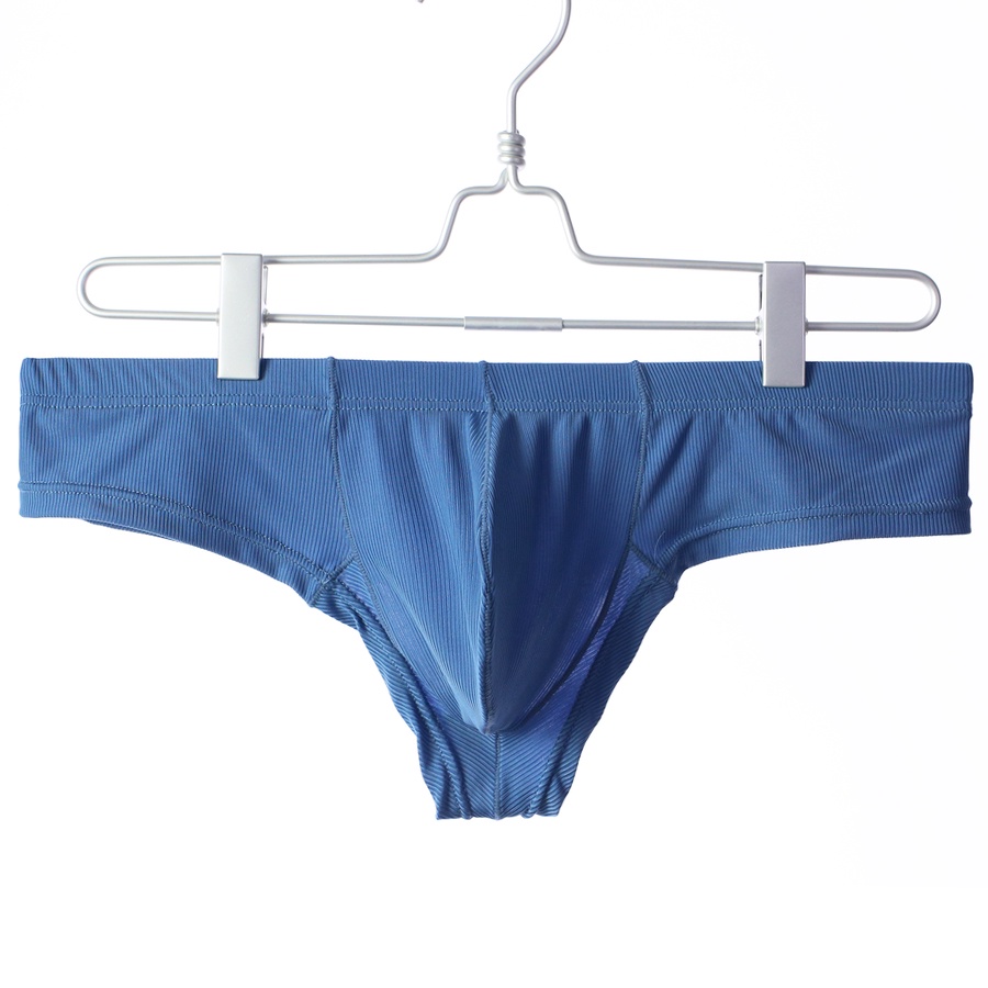 Men's Sexy Underwear Bulge Low Waist Bikini Briefs Triangle Thongs Rib ...