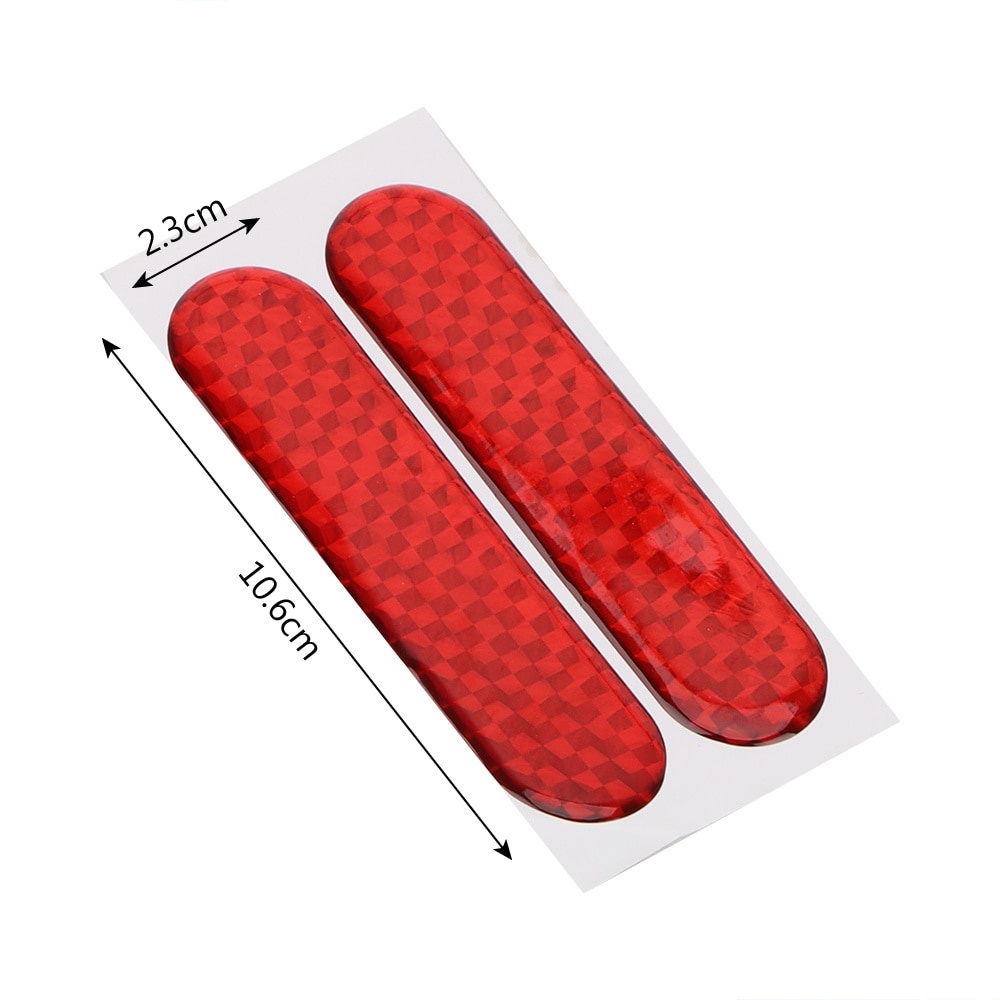2 Pieces Sign Red Night Lamp Alarm Car Reflective Strips Door Bumper ...