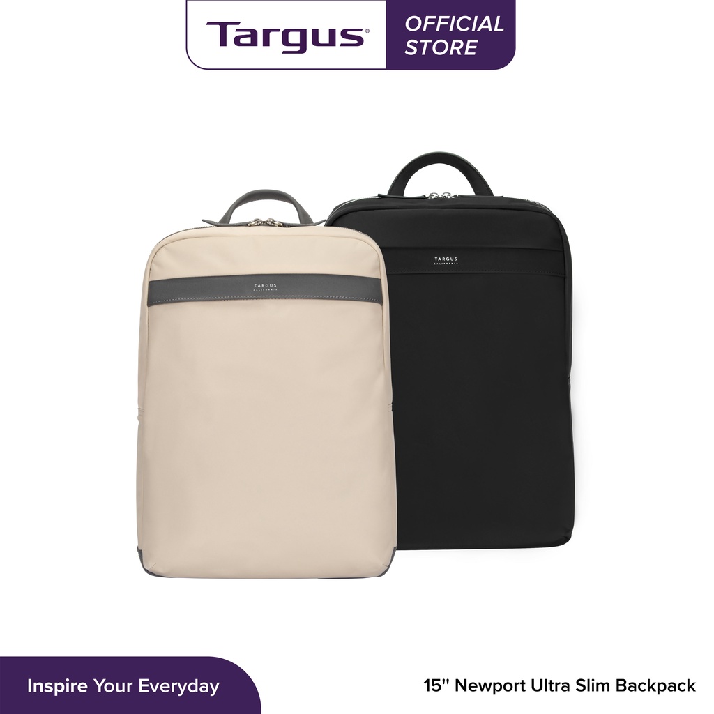 Targus California Newport Extension 15" Ultra Slim Backpack Black/Tan