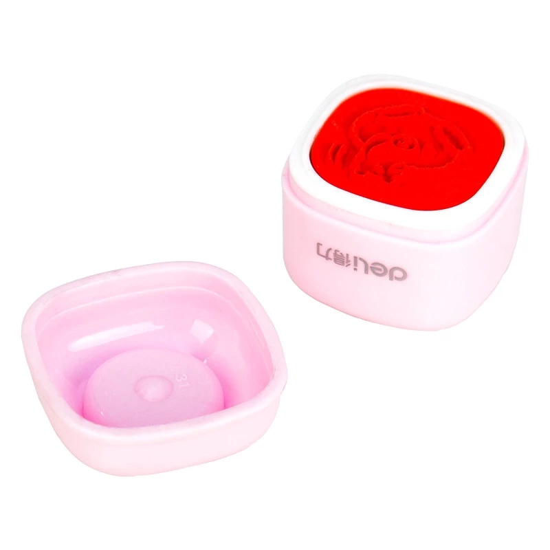 Deli Stempel Gambar Kartun 10 PCS/Box dengan 4 Warna Cerah 74830 - Gambar 3