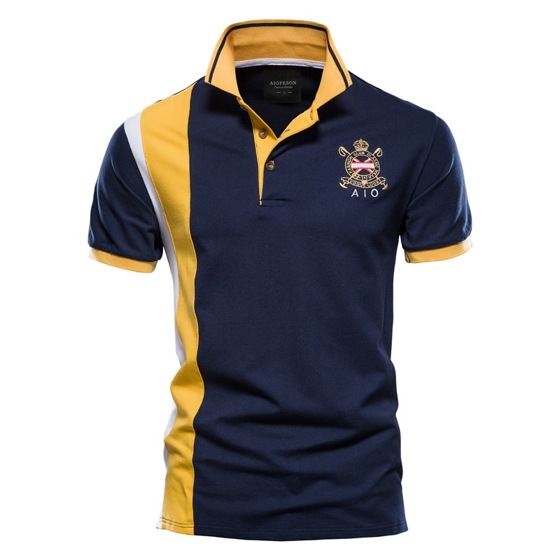 100% Cotton Polo T shirt Men Short-sleeved Patchwork Men's Polo Shirt Quality Summer Brand Men Polos Clothing