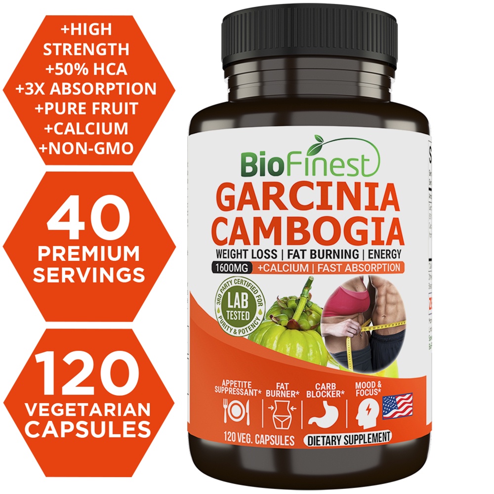 Biofinest Garcinia Cambogia 1600mg Fast Acting Weight Loss Pills Carb
