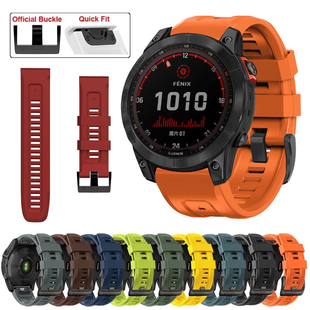 Silicone Strap 26mm 22mm Bracelet Band for Garmin Fenix 7X 6