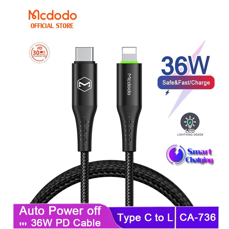 Mcdodo Auto Disconnect Cable iPhone Type-C To lightning Cable CA