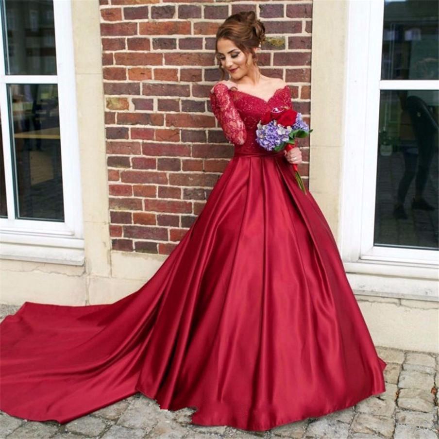 Red color hot sale long gown