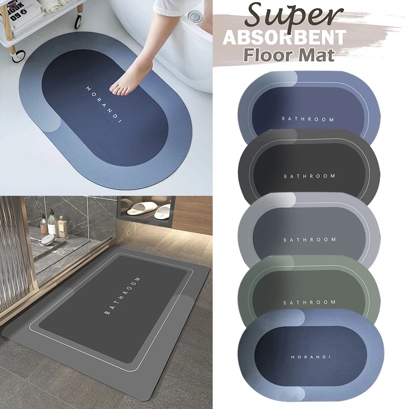 [SG Stock] Diatomite floor mat / 40 x 60cm / door mat / bathroom mat