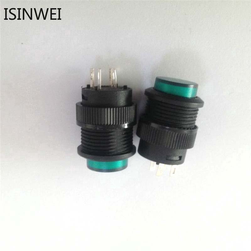 2pcs R16-503AD Self-locking ON/OFF LED Latching Push Button Switch 4pin ...