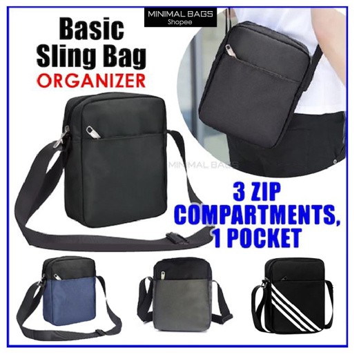 Men Shoulder Sling Bag Messenger Bag Casual Basic Sports Zipper Mens Shopee Singapore
