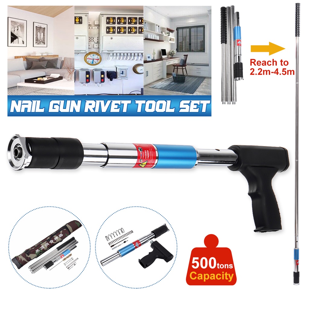 Mini 4 Gears Manual Steel Nail Guns Rivet Tool Ceiling Wall Anchor Wire Slotting Device Wall
