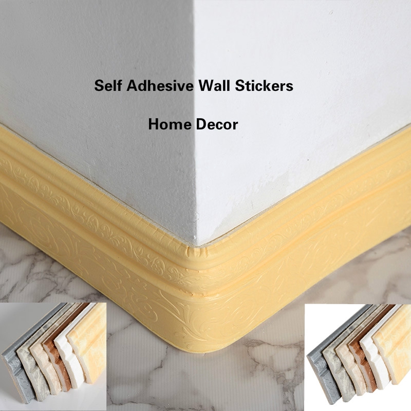 3d Waterproof Self Adhesive Foam Baseboard Wall Stickers Embossed